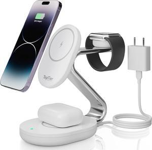 3 in 1 Magsafe Wireless Charging Station, 20W Total,15W iPhone Max Charging, [MFI-Certified] Metal Design, iPhone  Watch Airpods, (Black)