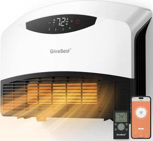 GiveBest Electric Wall Heater with WiFi and Remote Control, Floor or Wall Mounted Heater, Large Room Coverage, 3 Heating Modes, 1500W Fast Heating Space with Thermostat for Indoor Room Use