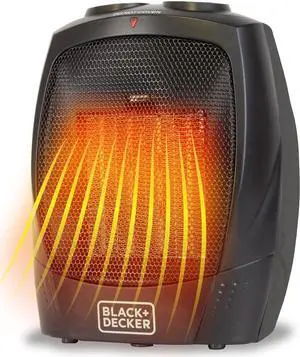 BLACK+DECKER Portable Space Heater, Room Space Heater with Carry Handle for Easy Transport