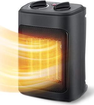 Space Heater, 1500W Electric Heaters Indoor Portable with Thermostat, PTC Fast Heating Ceramic Room Small Heater with Heating and Fan Modes for Bedroom, Office and Indoor Use