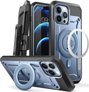 SUPCASE Unicorn Beetle Pro Mag Case for iPhone 13 Pro Max (2021 Release) 6.7 Inch, Compatible with MagSafe Full-Body Rugged Belt-Clip Case with Built-in Screen Protector & Kickstand (Cerulean)