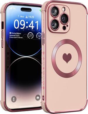 Magnetic Case for iPhone 13 Pro Max Case for Women Girls [Compatible with MagSafe] Soft Luxury Love iPhone 13 Pro Max Phone Case [Raised Bumper Shockproof ] 13 Pro Max Cove Pink