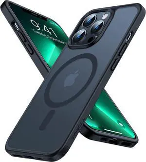TORRAS Magnetic Designed for iPhone 12 Pro Max Case, [Military Grade Drop Tested] [Compatible with MagSafe] Shockproof Translucent Hard Back Soft Slim Protective Case for iPhone 12 Pro Max, Black
