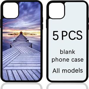 5 PCS Sublimation Blank Phone Case for iPhone 13 6.1 Inch,Soft Rubber Protective Shockproof Blanks Case (case for iPhone 12 Pro Max *5 Black)