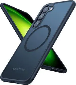 TORRAS Magnetic Guardian Designed for Samsung Galaxy S23 Case 6.1", [Military Grade Drop Tested] [Compatible with MagSafe] Semi-Clear Hard Back & Soft Edge Slim Phone Case, Black