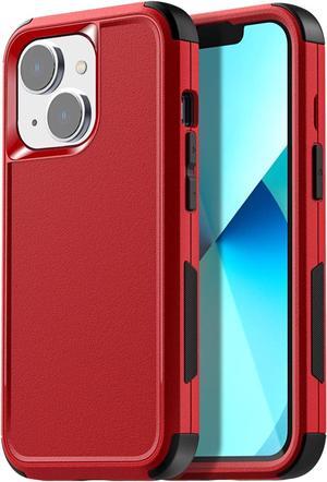 AICase Rugged Case for iPhone 13,Heavy Duty 3-Layer Pocket-Friendly Durable Military Grade Protection Shockproof/Drop Proof Protective Cover for iPhone 13 6.1 inch_6 Red