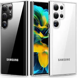 TORRAS Diamond Clear Designed for Samsung Galaxy S23 Ultra Case, [Never Yellowing][Military Grade Anti-Drop] Hard Back Soft Slim Thin Shockproof Phone Case for Galaxy S23 Ultra 6.8", Crystal Clear