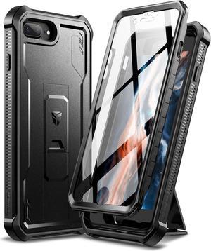 Dexnor iPhone 8 Plus Case, iPhone 7 Plus Case, [Built in Screen Protector and Kickstand] Heavy Duty Military Grade Protection Shockproof Phone Case for Apple iPhone 8 Plus & 7 Plus (Black)