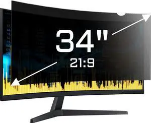 34 Inch(diagonal) Couter Privacy Screen Filter (31 1/4 × 13 3/8) With Anti Glare, Anti UV Protection, Curved Monitor Privacy tector Film 21:9 Aspect Ratio For Desktop Couter Monitor