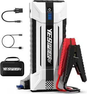 YESPER Battery Jump Starter Protable, 2160A Booster Pack Jump Box for 12V Car (Up to 9.0L Gas/7.0L Diesel Engine), Jumper Cables with DSLI Safe Tech, PD 15W Fast Charge & DC 15V Port