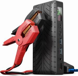 Jump Starter Battery Pack  1000Amp 18,000mAh 12V Car Portable Battery Booster Pack Power Bank  2 in 1 USB Charger with LCD Display, LED Light Emergency Warning Mode, 6L Gas/4L Diesel