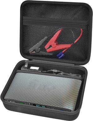 Case Compatible with Halo Bolt Air 58830 Mwh/for ACDC Max 55500 mWh/for Air+ Portable Emergency Power Kit with Dividers, Jump Starter Storage Holder Bag for AC Inverter and Accessories-Black