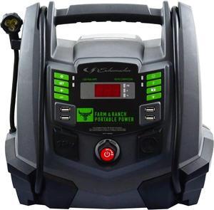 FR01337 Rechargeable AGM Jump Starter for Gas, Diesel Vehicles - 1200A with Air Compressor and 12V USB/AC Power Station to Charge Phones, Accessories