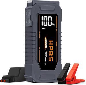 Jump Starter - 3000A Car Battery Jump Starter for Up to 10L Gas and 8L Diesel Engines, 12V Portable Battery Jump Starter Box with 3.0" LCD Display