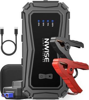 Car Jump Starter, 6000A Peak 25800mAh Portable Battery Starter (Up to 10L Gas or 8L Diesel Engine) with Smart Safety Jumper Clamps,12V Jump Boxes with 45W Fast Charging
