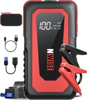 Car Jump Starter, 2000A Peak 20000mAh Portable Battery Starter (Up to 8.0L Gas or 7.0L Diesel Engine) with Smart Safety Jumper Clamps,12V Jump Boxes with Dual USB Quick Charge 3.0, LED Light