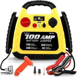 Jump Starter with Air Compressor 260PSI, 1000A Portable Car Jump Starter, 4-in-1 Battery Booster Pack for Vehicles(3L Gas/Diesel), Safety Jumper Cable with USB/DC Port