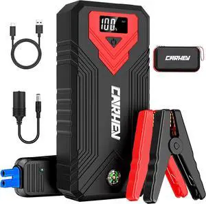 3000A Jump Starter, 24000mAh Car Battery Jump Starter (up to 8.0L Gas and 8.0L Diesel Engine) Battery Jumper Starter Portable, 12V Car Jumper Starter Portable with LED Light and USB QC 3.0