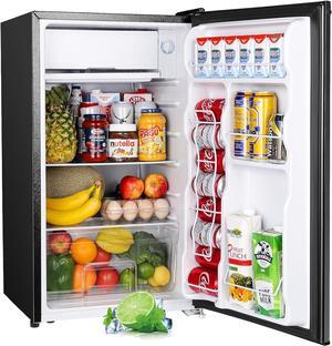 Upstreman 3.2 Cu.Ft Mini Fridge with Freezer, Single Door, Adjustable Thermostat, Refrigerator for Dorm, Office, Bedroom, Black-BR321