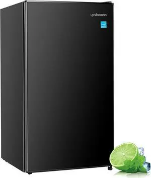 Upstreman 4.5 Cu.Ft Mini Fridge, Single Door Compact Refrigerator, Adjustable Thermostat, Low noise, Energy-efficient, Small Refrigerator for Bedroom, Office, Dorm, Classic Black, FR45