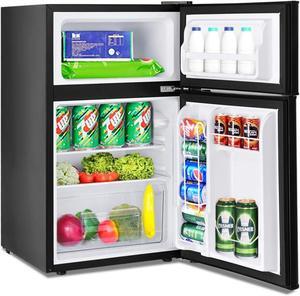 Safeplus Compact Refrigerator, 3.2 cu ft. Unit Cold-rolled Sheet Mini Refrigerator with freezer, Dorm fridge with Adjustable Removable Shelves