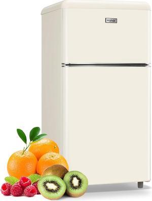 WANAI 3.5 Cu.Ft Mini Fridge with Freezer Small Retro Dual