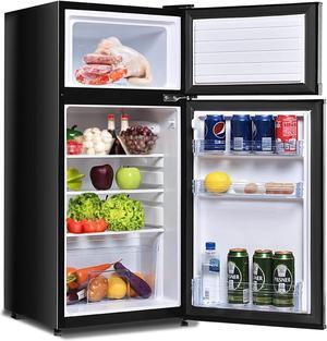 Safeplus Compact Refrigerator, 3.4 cu ft. Unit Cold-rolled Sheet Mini Refrigerator with freezer, Dorm fridge with Adjustable Removable Shelves,Black