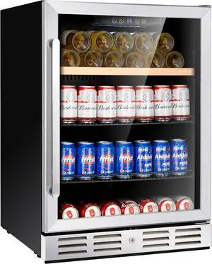 Kalamera Mini Fridge 24 Beverage and Wine Cooler Built-in or Freestanding - 118 Cans & 16 Bottles Capacity Wine Refrigerator Cooler