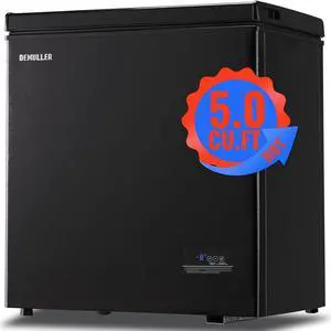 5.0 CU.FT Deep Freezer Top Open Door Compact Freezer Chest Freezer with Removable Storage Basket for Home Kitchen Garage