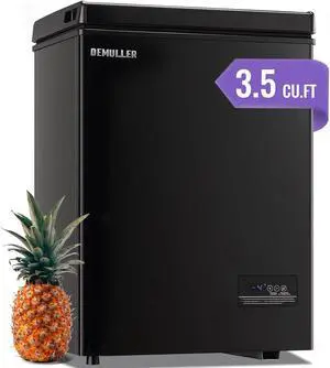 Deep Chest Freezer Mini Freezer with Electronic Display Screen Free-Standing Top Door Freezer Electronic Thermostat Accurate to 1 Black