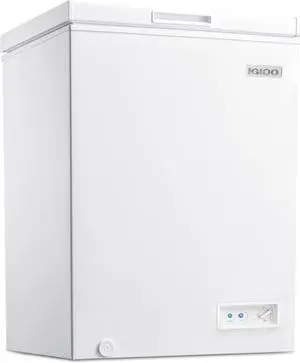 Igloo ICFXX35WH6AD Chest Freezer with Removable Basket and Front Defrost Water Drain , Small Deep Freezer Perfect for Homes 3.5 Cu.Ft., White