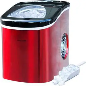Frigidaire EFIC117-SSRED-COM Stainless Steel Ice Maker, 26lb per day, RED STAINLESS
