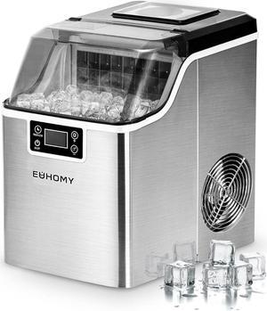 Ice Cube Maker Machine Countertop, 2 Ways to Add Water, 45Lbs/Day 24 Pcs Ready in 13 Mins, Self-Cleaning Portable Compact, with Ice Scoop & Basket, Perfect for Home/Kitchen/Office/Bar