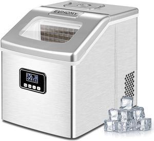 Countertop Ice Maker Machine, 40Lbs/24H Auto Self-Cleaning, 24 Pcs Ice/13 Mins, Portable Compact Ice Maker with Ice Scoop & Basket, Perfect for Home/Kitchen/Office/Bar(Silver)