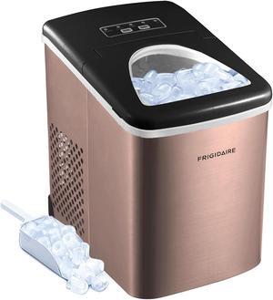 FRIGIDAIRE - Stainless Steel Countertop Ice Maker Machine with 26 lb Capacity | Ice Machine Makes 9 Cubes Every 7-15 Minutes | Portable Ice Maker for Countertop with Ice Shovel & Drain Plug
