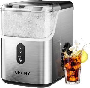 Nugget Ice Makers Countertop, Pebble Ice Maker Machine with 35lbs/24H Soft Ice, Self-Cleaning Sonic Ice Maker with Ice Scoop&Basket, Pellet Ice Maker for Home/Kitchen/Office(Stainless Steels)