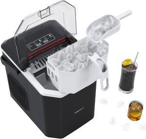 Ice Makers Countertop, Ice Machine with Carry Handle, 9 Cubes in 6 Mins, 26.5 lbs per Day, Self-Cleaning Portable Ice Maker for Home/Kitchen/Office/Party/RV