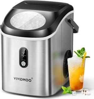 Nugget Ice Makers Countertop, 33 Lbs/Day Sonic Ice Maker, Countertop Ice Maker with Tooth-Friendly Chewable Ice,Ice Maker with Self-Cleaning Function