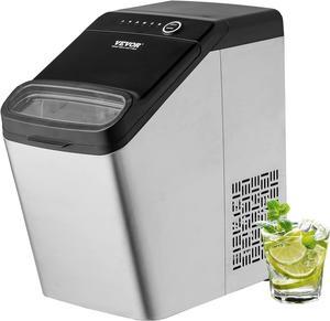 Countertop Ice Maker, 33lbs in 24Hrs, 2 Ways to Water Inlet Self-Cleaning Portable Ice Maker with 2 Sizes Bullet Ice, Ice Maker with Scoop and Basket for Home Kitchen Office Party