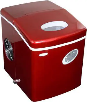 Newair Countertop Ice Maker Machine 28 lbs. of Ice in 24 Hours, Portable Design in Red with 3 Bullet Ice Cube Sizes, Convenient Rapid Ice Production, Insulated Storage
