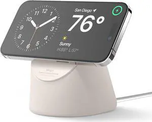 elago MS1 Charging Stand Compatible with MagSafe Charger - Premium Silicone Stand Compatible with iPhone 15/14/13/12 Series, Designed for iOS17 Standby Mode [Stone] [Charging Cable Not Included]
