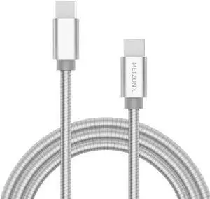 USB C Cable 6.6ft, Type C to Type C Metal Braided Charging Cable PD 65W Fast Charge Data Sync Transfer Cord