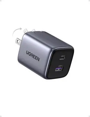 UGREEN 35W USB C Charger, Nexode 2-Ports GaN Foldable PPS Compact Fast Wall Charger Block for iPhone 15 Pro Max/15 Pro/15 Plus/14/13, Galaxy S24/S23/Note 20, Pixel 8 Pro/8/7, iPad, , Steam Deck