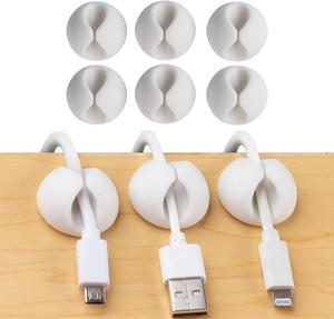 Convenient Cable Clips  Sticky, Compact Cable Holders for Cord Organization  Cord Keepers with 3M Strong Adhesive Backing for Organizing Power Cables, Phone Chargers, USB Cables & More  6 Pack