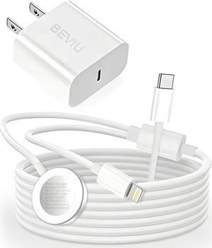 Upgraded USB-C Charger for Apple Watch Charger, 2-in-1 iPhone and iWatch Magnetic Fast Charging Cable with USB-C Wall Charger Compatible with Apple Watch Series SE 8 7 6 5 4 3 2 1 iPhone 14 13 12 11