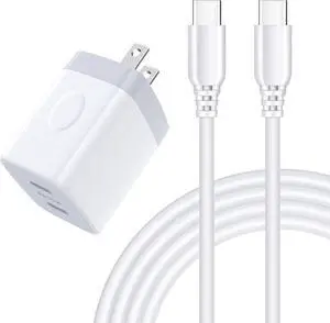 Super Fast Charger Fast Charging Cable Compatible for Samsung Galaxy S25 A54 A14 5G A13 A24 A15 A16 S24 S23 A03s A53 S22 S21 S20 A25,25W Wall Plug Android Phone Block Adapter,6FT 60W Type C to C Cord