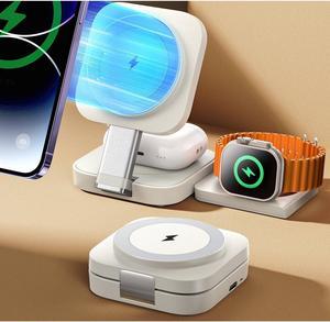 LISEN 3 in 1 Charging Station for Apple Devices Magsafe Wireless Charger Pad for iPhone, Travel Wireless Charging Station for Multiple Devices Fits iPhone 15 Pro Max Magsafe Charger  I Watch