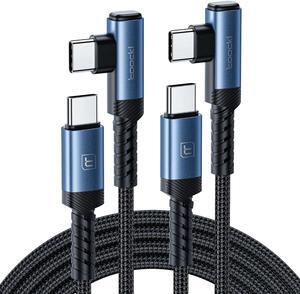 USB C Charger Cable(3.3ft, 2Pack), 60W Type C Charging Cable Cord, Right Angle Fast Charging USBC to USBC Cable for iPhone15 Pro Max/Plus/ Air/Samsung S23 Ultra /S22 Note 20