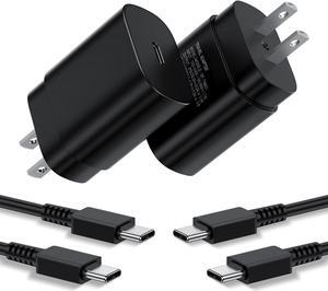 Type C Charger, 25W PD USB C Wall Charger Super Fast Charging Block 2Pack& 10ft USBC Android Phone Charger Cable Cord for Samsung Galaxy S23 Ultra/ S23+/ S23/ S22 S21 S20 Ultra PLUS FE/Note 20 10/ S10