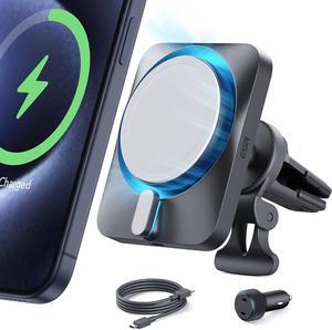ESR for 15W MagSafe Car Mount Charger with CryoBoost, Made for Apple-Certified, for MagSafe Car Charger, Magnetic Wireless Car Charger for iPhone 16/15/14/13/12, Fast Charging, Phone-Cooling Charger